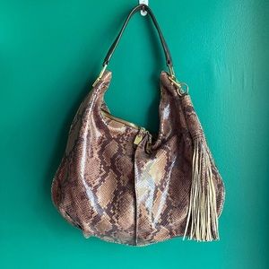 G.I.L.I. Milano Genuine Leather Double Zip Hobo Bag - A259454